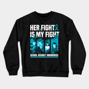 Sexual Assault Awareness Teal Ribbon Women Crewneck Sweatshirt